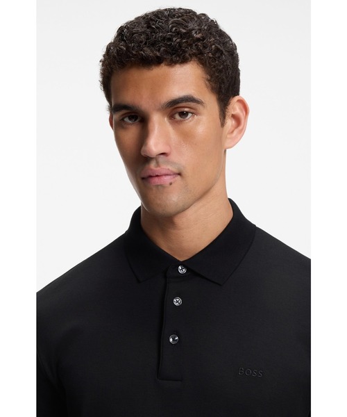 BOSS(ボス)の「ロゴエンブロイダリー コットンインターロック ポロシャツ (ポロシャツ・メンズ・ブラック/ホワイト/ダークブルー・XL/L/XXXL/XXL/M/S)」の8枚目の写真