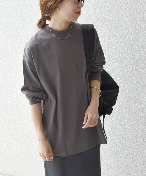 SHIPS any(シップス エニィ)の「SHIPS any:〈洗濯機可能〉マルチ ロングスリーブ ワイド TEE(Tシャツ/カットソー・レディース・ホワイト/ブラウン/オフホワイト・ONE SIZE)」の18枚目の写真