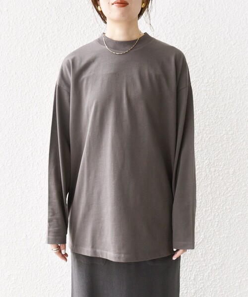 SHIPS any(シップス エニィ)の「SHIPS any:〈洗濯機可能〉マルチ ロングスリーブ ワイド TEE(Tシャツ/カットソー・レディース・ホワイト/ブラウン/オフホワイト・ONE SIZE)」の8枚目の写真