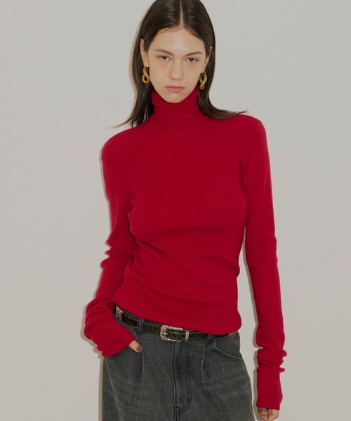 yae（ヤエ）の「Super long sleeve rib knit / スーパーロングスリーブリブニット（ニット/セーター・レディース・グレー/ブラック/レッド/ピンク/ブルー・FREE）」の5枚目の写真