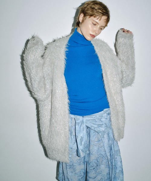 yae（ヤエ）の「Super long sleeve rib knit / スーパーロングスリーブリブニット（ニット/セーター・レディース・グレー/ブラック/レッド/ピンク/ブルー・FREE）」の19枚目の写真