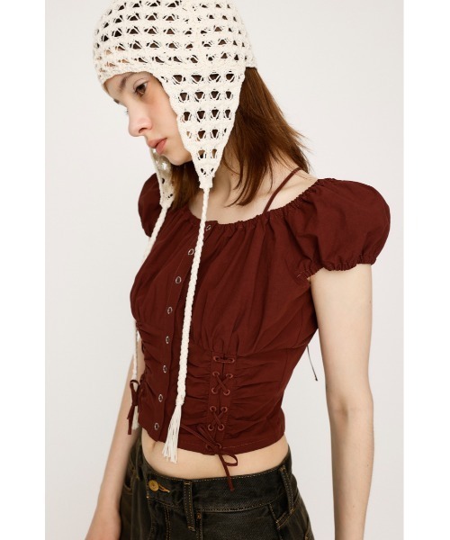 セール】FRONT LACE UP BL フロント レース アップ ブラウス