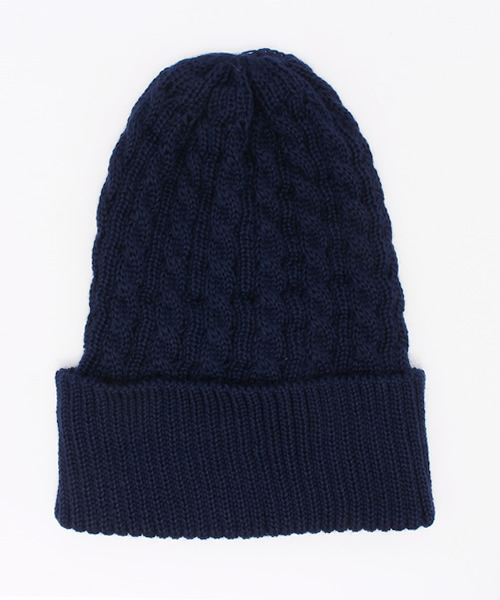 BEAMS（ビームス）の「BEAMS / 細ケーブル ワッチキャップ（ニットキャップ/ビーニー・メンズ・グレー/ブラック/カーキ/ネイビー・ONE SIZE）」の4枚目の写真