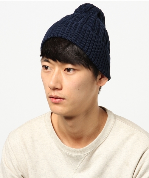 BEAMS（ビームス）の「BEAMS / 細ケーブル ワッチキャップ（ニットキャップ/ビーニー・メンズ・グレー/ブラック/カーキ/ネイビー・ONE SIZE）」の5枚目の写真