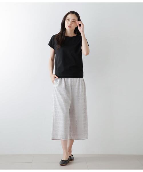 NEWYORKER(ニューヨーカー)の「ダイヤラッセルレース キュロットパンツ(その他パンツ・レディース・グレイッシュベージュ/ネイビー・9号/11号)」の8枚目の写真