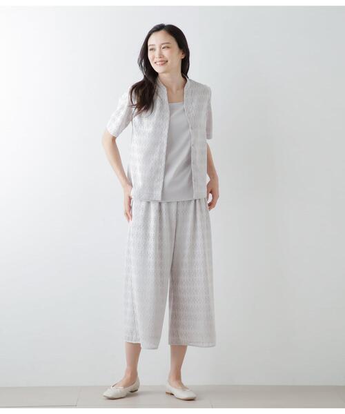 NEWYORKER(ニューヨーカー)の「ダイヤラッセルレース キュロットパンツ(その他パンツ・レディース・グレイッシュベージュ/ネイビー・9号/11号)」の9枚目の写真