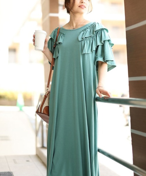 肩ティアードフリルAラインワンピース（ワンピース）｜GOLDJAPAN（ゴールドジャパン） 5,891円