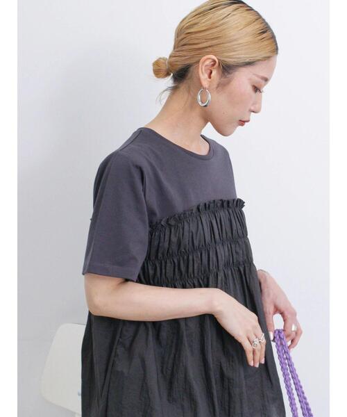 Samansa Mos2 blue（サマンサモスモスブルー）の「異素材ドッキング