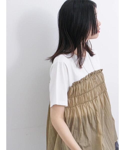 Samansa Mos2 blue（サマンサモスモスブルー）の「異素材ドッキング