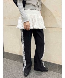 レースラインフレアパンツ