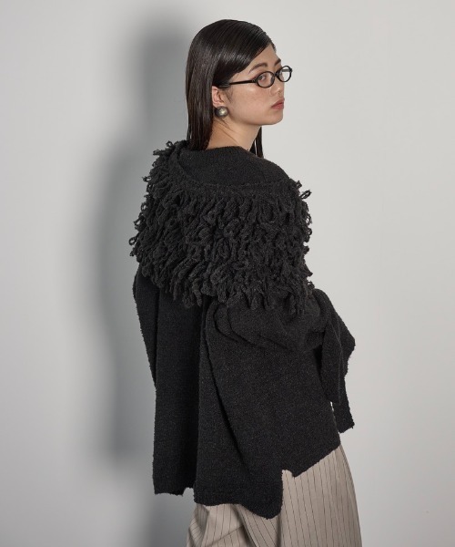 THE YOn(ザヨン)の「ループシャギーニットスヌード(ネックウォーマー/スヌード・レディース・アイボリー/ブラック/グレー・FREE)」の22枚目の写真