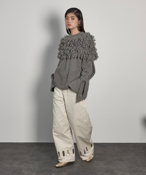 THE YOn(ザヨン)の「ループシャギーニットスヌード(ネックウォーマー/スヌード・レディース・アイボリー/ブラック/グレー・FREE)」の10枚目の写真