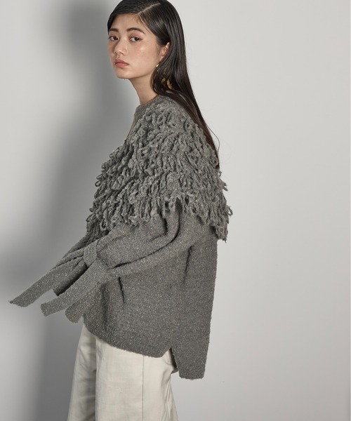 THE YOn(ザヨン)の「ループシャギーニットスヌード(ネックウォーマー/スヌード・レディース・アイボリー/ブラック/グレー・FREE)」の6枚目の写真