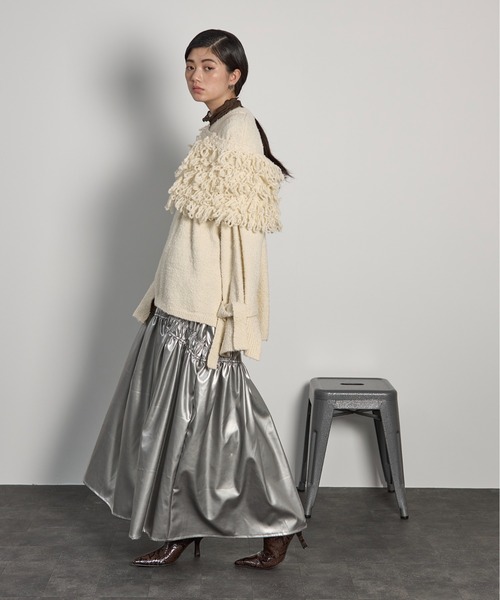 THE YOn(ザヨン)の「ループシャギーニットスヌード(ネックウォーマー/スヌード・レディース・アイボリー/ブラック/グレー・FREE)」の18枚目の写真