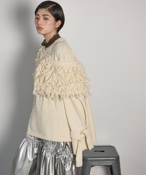 THE YOn(ザヨン)の「ループシャギーニットスヌード(ネックウォーマー/スヌード・レディース・アイボリー/ブラック/グレー・FREE)」の15枚目の写真