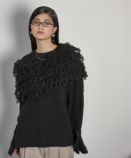 THE YOn(ザヨン)の「ループシャギーニットスヌード(ネックウォーマー/スヌード・レディース・アイボリー/ブラック/グレー・FREE)」の20枚目の写真