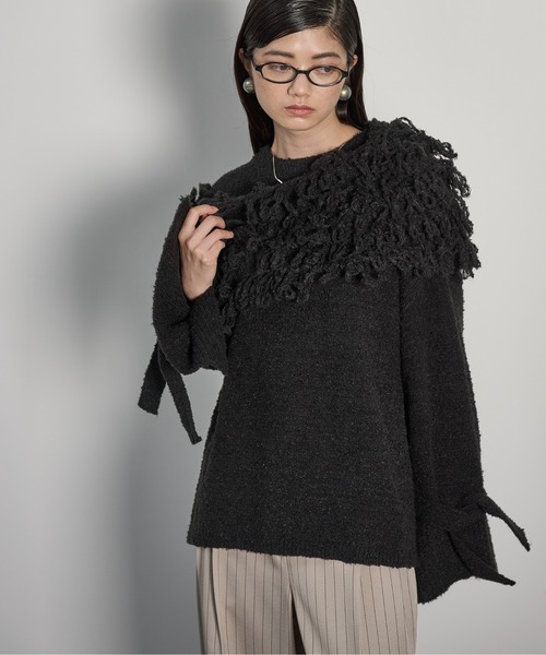 THE YOn(ザヨン)の「ループシャギーニットスヌード(ネックウォーマー/スヌード・レディース・アイボリー/ブラック/グレー・FREE)」の21枚目の写真