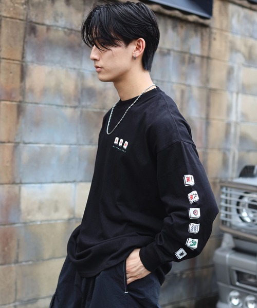 SPINNS(スピンズ)の「ストリート/袖プリントロンT 麻雀(Tシャツ/カットソー・メンズ・アッシュグレー/ブラック/ホワイト/ブルー系その他・ONESIZE)」の15枚目の写真