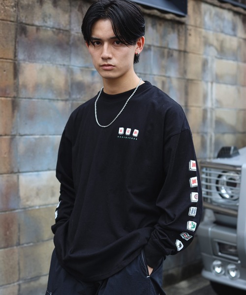 SPINNS(スピンズ)の「ストリート/袖プリントロンT 麻雀(Tシャツ/カットソー・メンズ・アッシュグレー/ブラック/ホワイト/ブルー系その他・ONESIZE)」の17枚目の写真