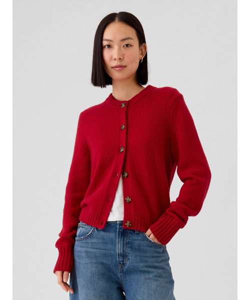 GAP（ギャップ）の「CashSoft カシミヤタッチ クロップドカーディガン（カーディガン/ボレロ・レディース・レッド/チャコールグレー/ブラック/ブラウン/ベージュ/アイボリー・L/M/S/XS/XXS/XL）」の6枚目の写真