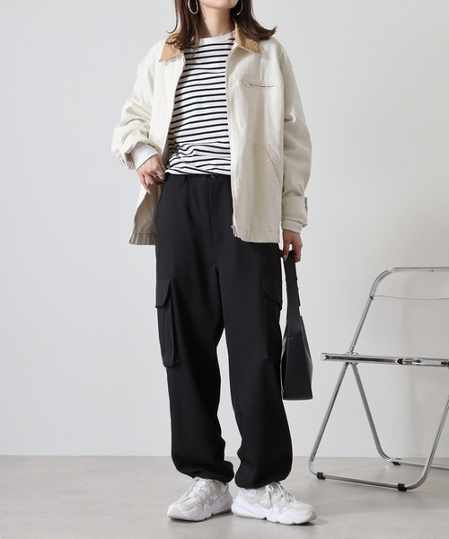 FUNALIVE(ファンアライブ)の「Hem spindle Cargo pants / TR裾スピンドルカーゴパンツ(カーゴパンツ・メンズ・ブラック系その他/カーキ/ブラック/ベージュ・L/M)」の14枚目の写真