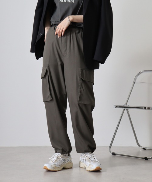 FUNALIVE(ファンアライブ)の「Hem spindle Cargo pants / TR裾スピンドルカーゴパンツ(カーゴパンツ・メンズ・ブラック系その他/カーキ/ブラック/ベージュ・L/M)」の9枚目の写真
