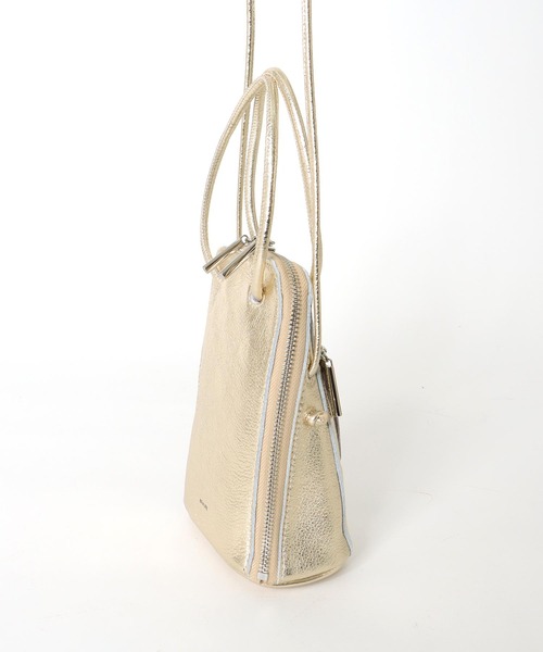 Jines(ジネス)の「カウレザー ブガッティ型2WAYミニショルダーBAG(ショルダーバッグ・レディース・ゴールド/シルバー・フリー)」の18枚目の写真