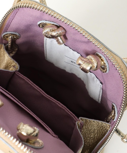 Jines(ジネス)の「カウレザー ブガッティ型2WAYミニショルダーBAG(ショルダーバッグ・レディース・ゴールド/シルバー・フリー)」の20枚目の写真