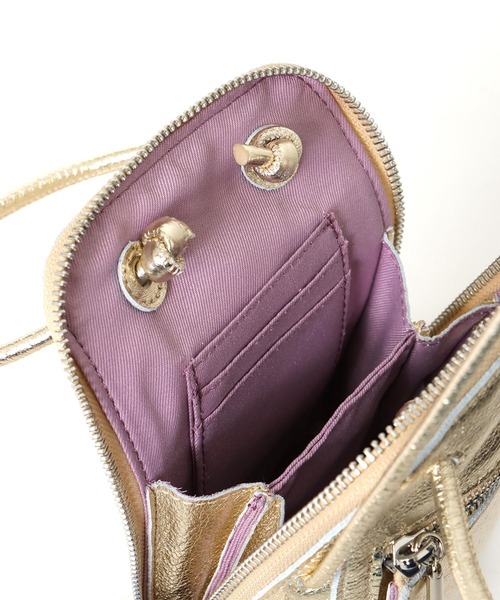 Jines(ジネス)の「カウレザー ブガッティ型2WAYミニショルダーBAG(ショルダーバッグ・レディース・ゴールド/シルバー・フリー)」の21枚目の写真