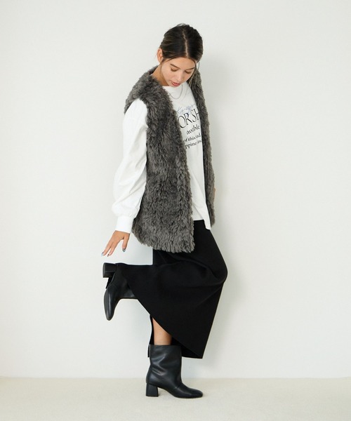 BAYFLOW（ベイフロー）の「ワイドミドルブーツ（ブーツ・レディース・ブラック/アイボリー・LARGE/MEDIUM）」の18枚目の写真