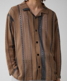 AZUL by moussy | メッシュ開襟長袖シャツ(シャツ/ブラウス)