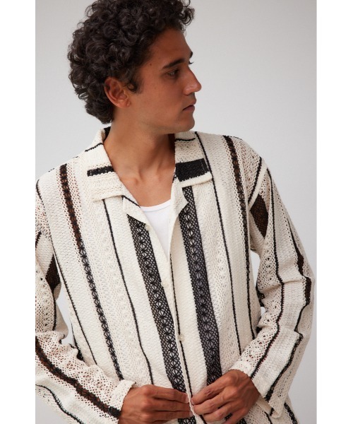 AZUL by moussy（アズールバイマウジー）の「メッシュ開襟長袖シャツ（シャツ/ブラウス・メンズ・ホワイト系その他/ブラック系その他/ベージュ系その他・FREE）」の14枚目の写真