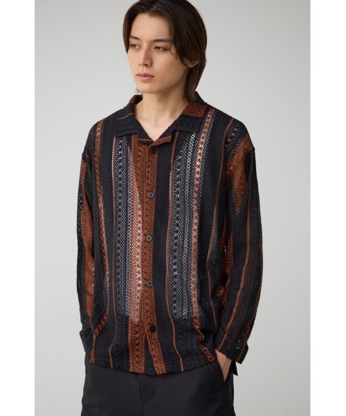 AZUL by moussy（アズールバイマウジー）の「メッシュ開襟長袖シャツ（シャツ/ブラウス・メンズ・ホワイト系その他/ブラック系その他/ベージュ系その他・FREE）」の16枚目の写真