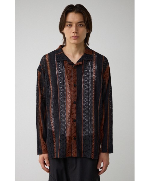 AZUL by moussy（アズールバイマウジー）の「メッシュ開襟長袖シャツ（シャツ/ブラウス・メンズ・ホワイト系その他/ブラック系その他/ベージュ系その他・FREE）」の18枚目の写真