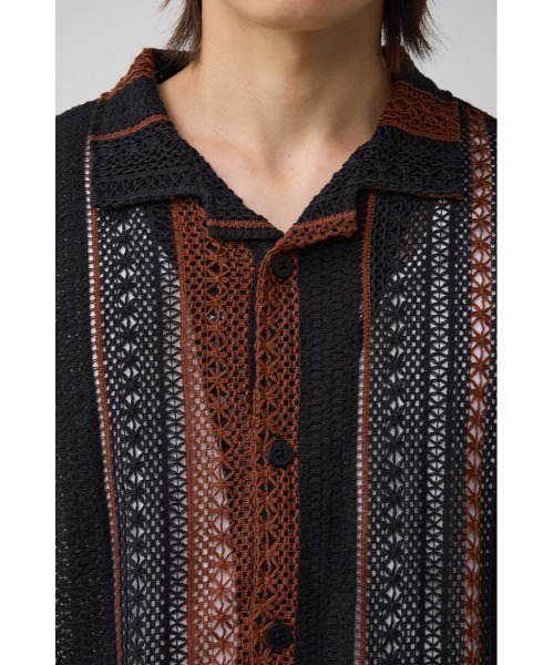 AZUL by moussy（アズールバイマウジー）の「メッシュ開襟長袖シャツ（シャツ/ブラウス・メンズ・ホワイト系その他/ブラック系その他/ベージュ系その他・FREE）」の21枚目の写真