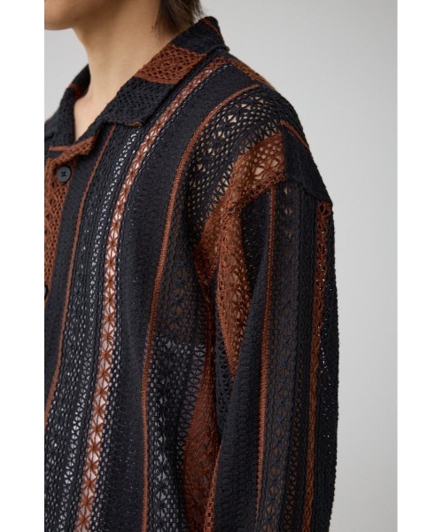 AZUL by moussy（アズールバイマウジー）の「メッシュ開襟長袖シャツ（シャツ/ブラウス・メンズ・ホワイト系その他/ブラック系その他/ベージュ系その他・FREE）」の22枚目の写真