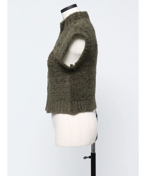 VEQUM(VEQUM)の「【VEQUM】CURL KNIT VEST(ニット/セーター・レディース・カーキ/ブラック/アイボリー・FREE)」の6枚目の写真