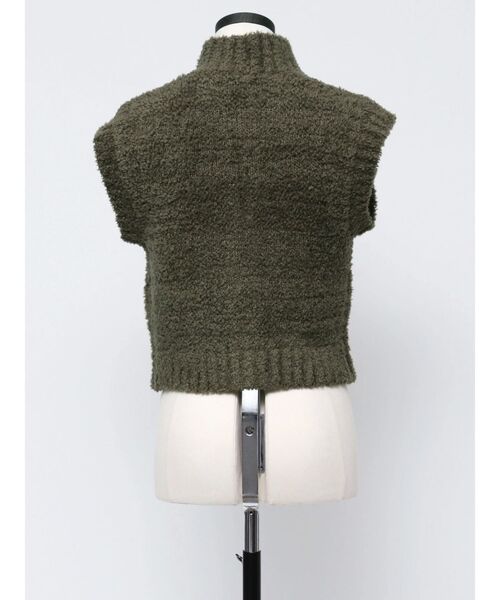 VEQUM(VEQUM)の「【VEQUM】CURL KNIT VEST(ニット/セーター・レディース・カーキ/ブラック/アイボリー・FREE)」の7枚目の写真