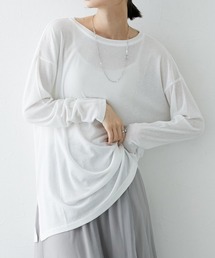 nissen | サイドスリット入オーバーサイズスラブシアートップス(Tシャツ/カットソー)