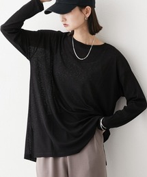 nissen | サイドスリット入オーバーサイズスラブシアートップス(Tシャツ/カットソー)