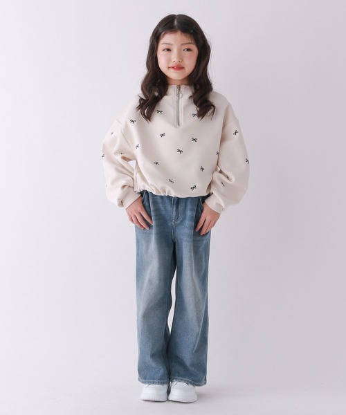 10C REPIPI（ジューシーレピピ）の「【10C REPIPI】リボンガラハーフZIPパーカー（パーカー・キッズ・ピンク/グレー/アイボリー・130cm/110cm/120cm）」の16枚目の写真