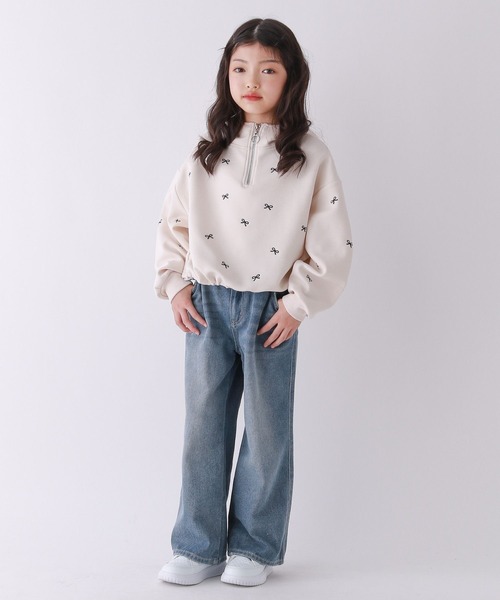 10C REPIPI（ジューシーレピピ）の「【10C REPIPI】リボンガラハーフZIPパーカー（パーカー・キッズ・ピンク/グレー/アイボリー・130cm/110cm/120cm）」の17枚目の写真