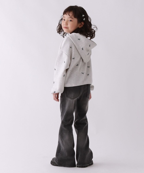 10C REPIPI（ジューシーレピピ）の「【10C REPIPI】リボンガラハーフZIPパーカー（パーカー・キッズ・ピンク/グレー/アイボリー・130cm/110cm/120cm）」の6枚目の写真