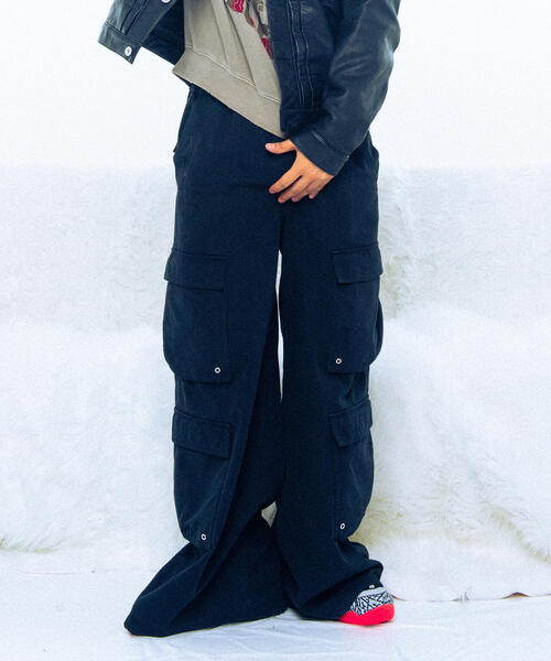DankeSchon ST TWILL FLARE CARGO PANTS DankeSchon】ST TWILL ZIP
