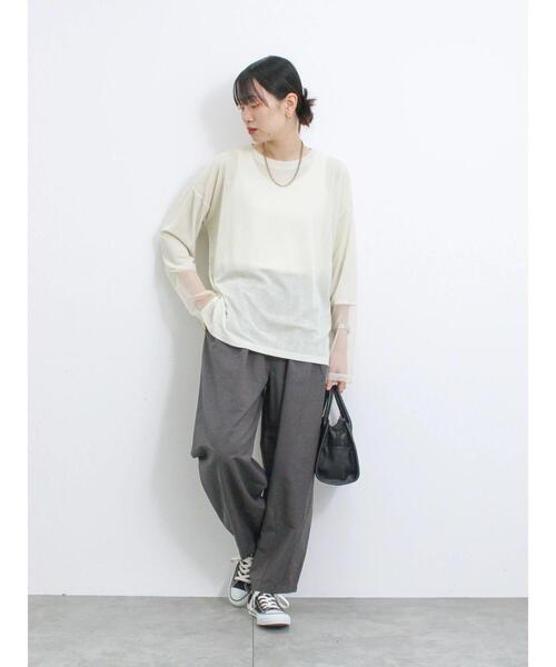 Samansa Mos2 blue（サマンサモスモスブルー）の「タックコクーンイージーパンツ（その他パンツ・レディース・ライトベージュ/チャコールグレー/カーキ/ブラック・F）」の10枚目の写真