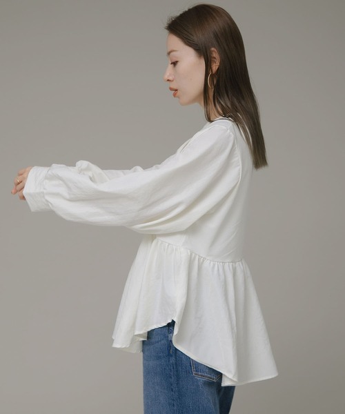 URBAN RESEARCH Sonny Label(アーバンリサーチサニーレーベル)の「異素材切替ペプラムプルオーバー(Tシャツ/カットソー・レディース・ブラック/オフホワイト/ベージュ系その他・FREE)」の8枚目の写真