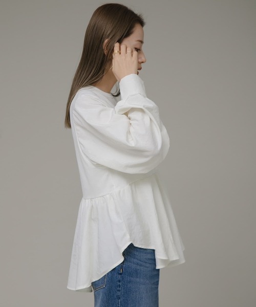 URBAN RESEARCH Sonny Label(アーバンリサーチサニーレーベル)の「異素材切替ペプラムプルオーバー(Tシャツ/カットソー・レディース・ブラック/オフホワイト/ベージュ系その他・FREE)」の9枚目の写真