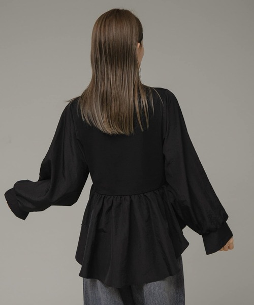 URBAN RESEARCH Sonny Label(アーバンリサーチサニーレーベル)の「異素材切替ペプラムプルオーバー(Tシャツ/カットソー・レディース・ブラック/オフホワイト/ベージュ系その他・FREE)」の19枚目の写真