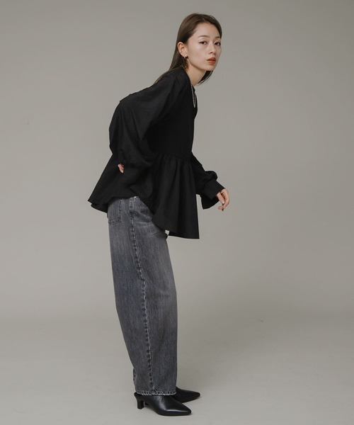 URBAN RESEARCH Sonny Label(アーバンリサーチサニーレーベル)の「異素材切替ペプラムプルオーバー(Tシャツ/カットソー・レディース・ブラック/オフホワイト/ベージュ系その他・FREE)」の22枚目の写真