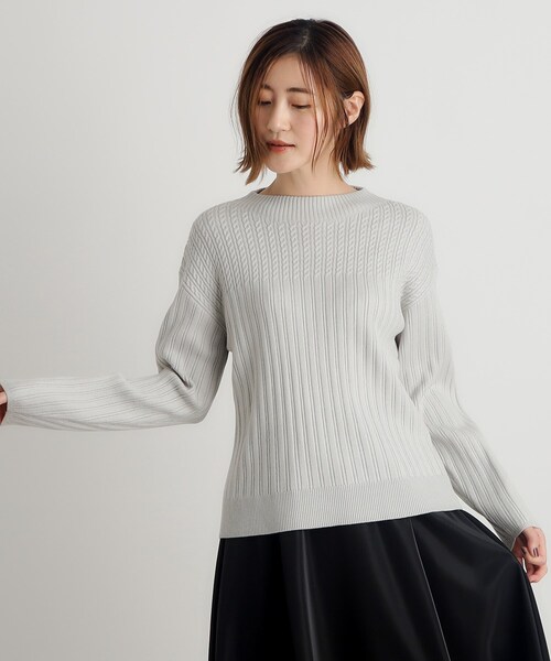 grove（グローブ）の「◆【毛玉軽減／洗える】ミニケーブルニット（ニット/セーター・レディース・オフホワイト/ブラック/ブラウン系/レッド系/ライトグレー系9・02/03/01/04/05）」の15枚目の写真